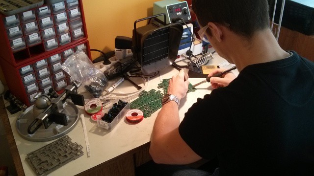 Assembling the 4th generation PCBs